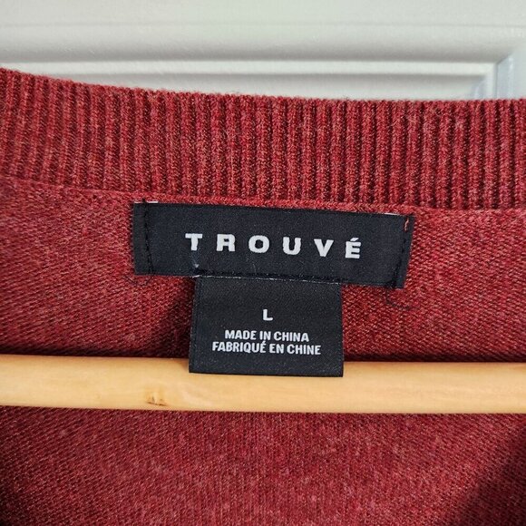 Trouve Red Long Sleeve Pullover Sweater - Picture 3 of 7